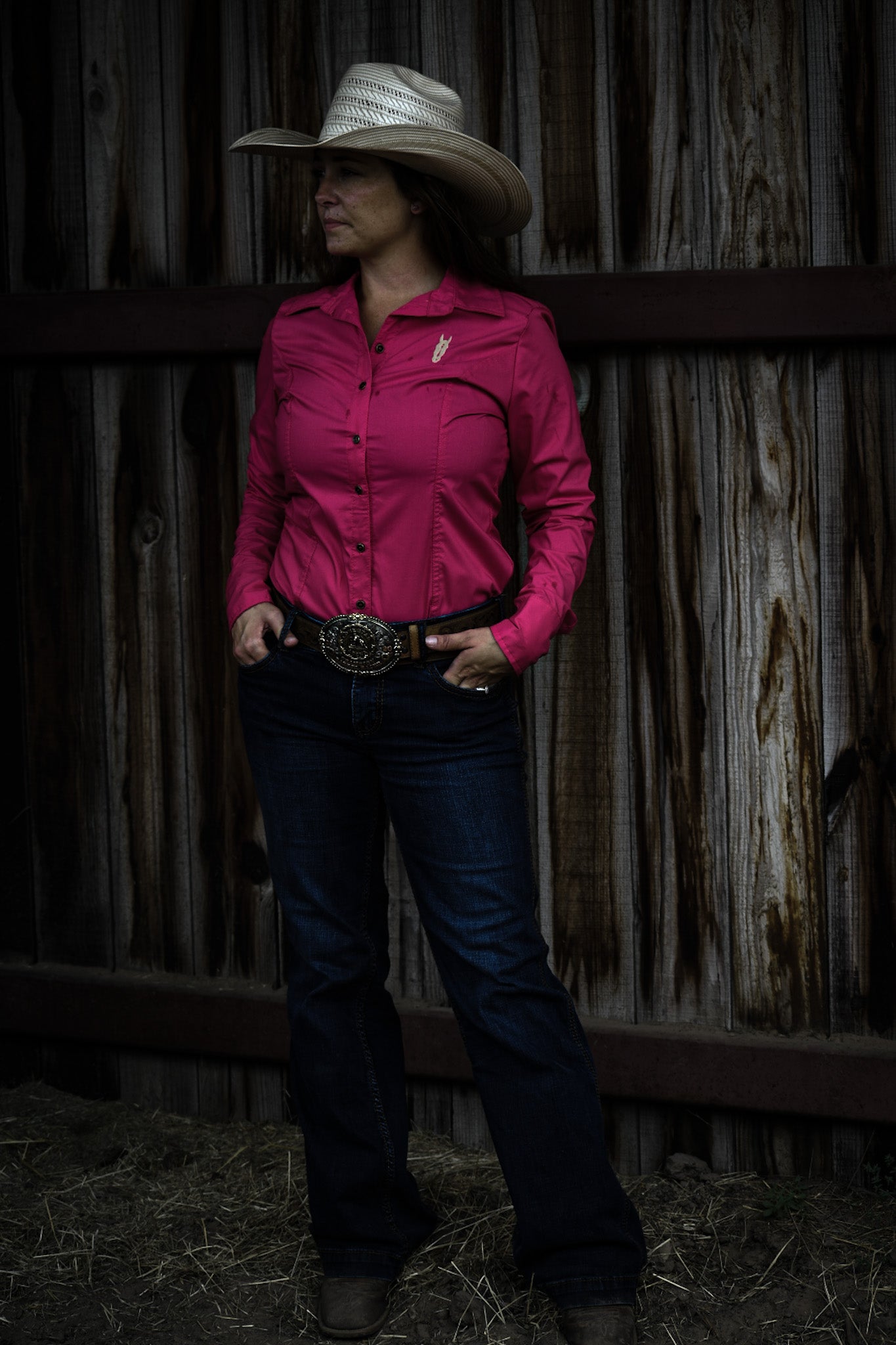 Fuchsia Women's Button Up Shirt