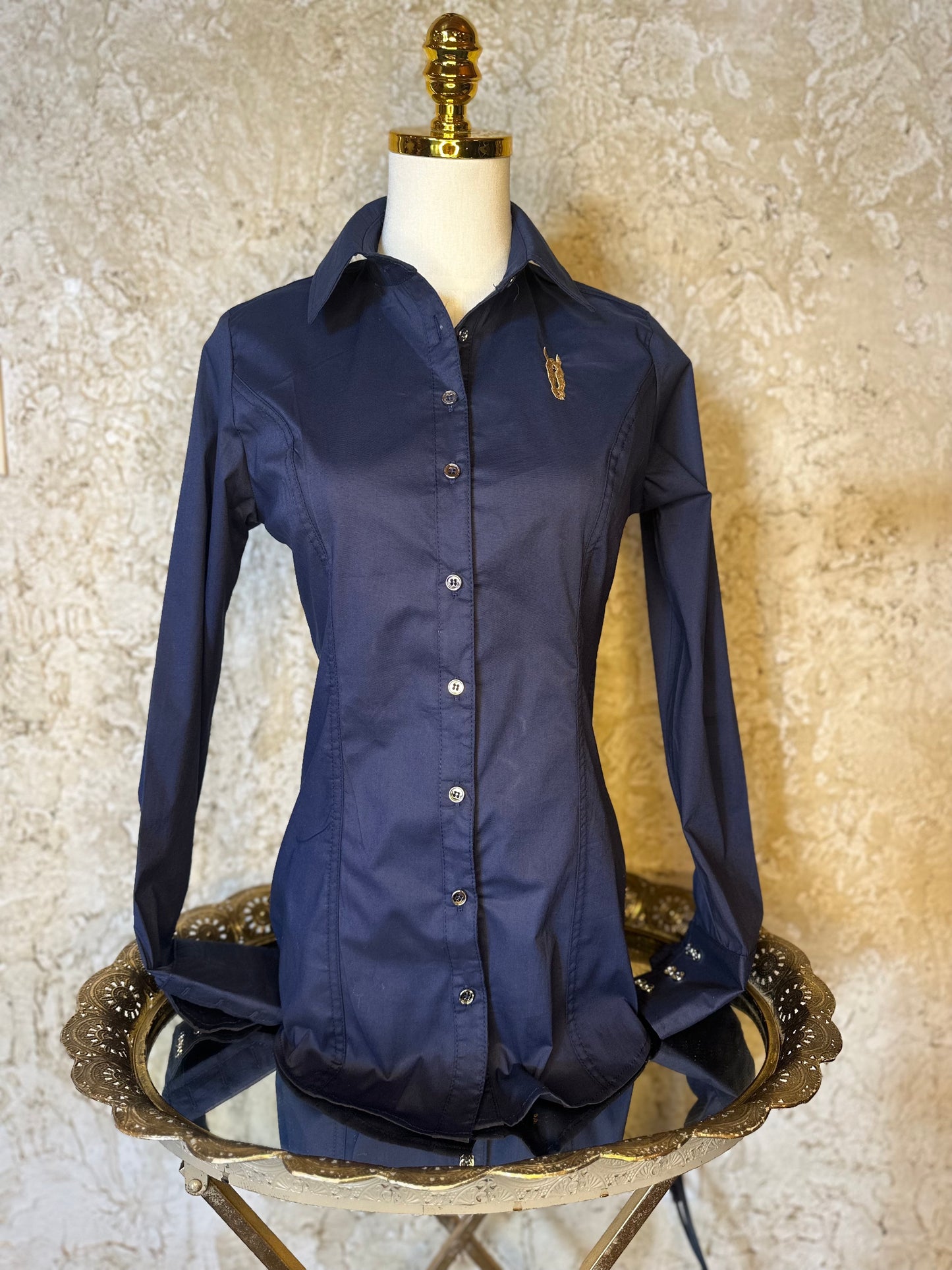 Navy Button Up