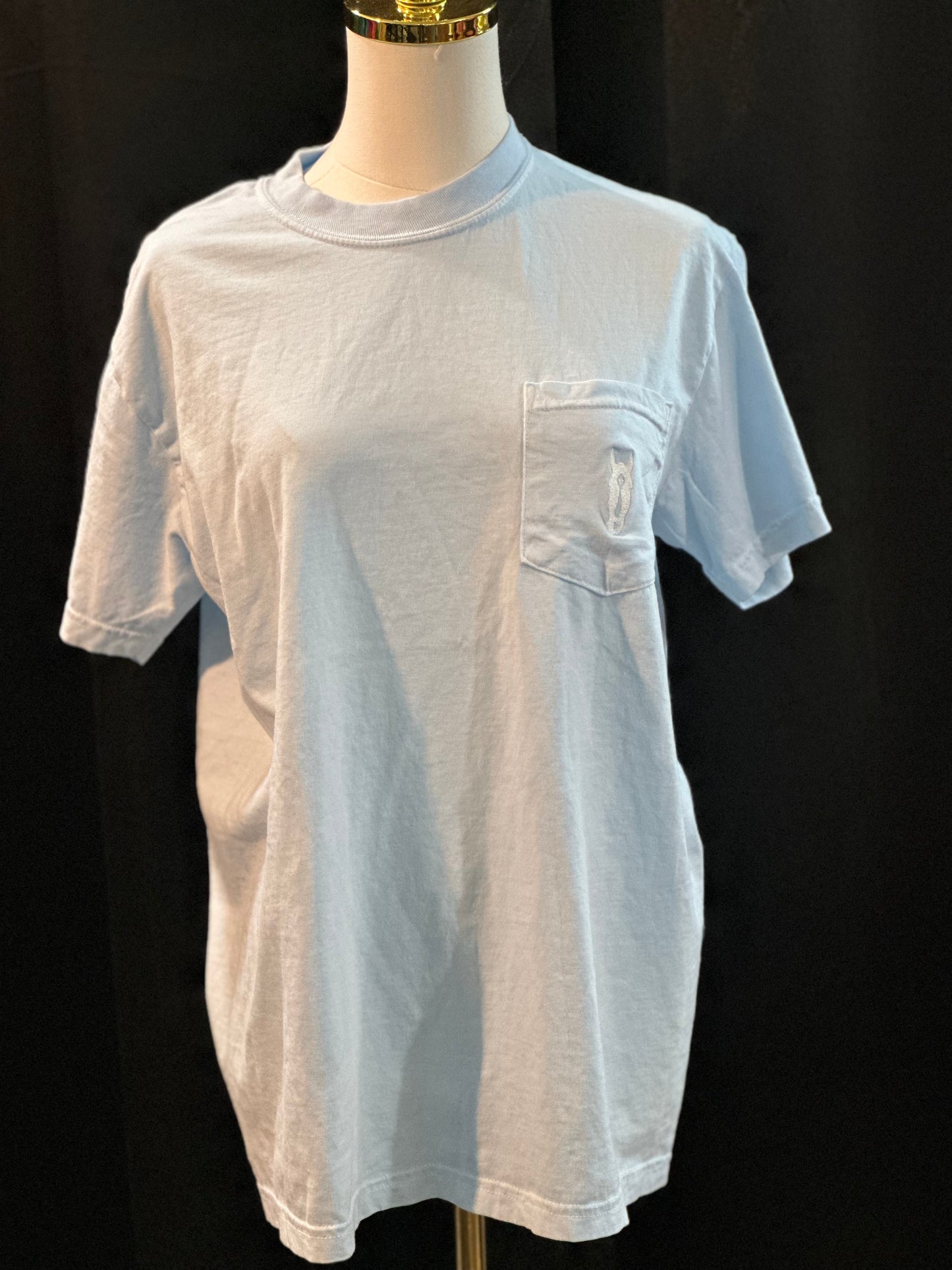 Baby Blue Pocket Tee