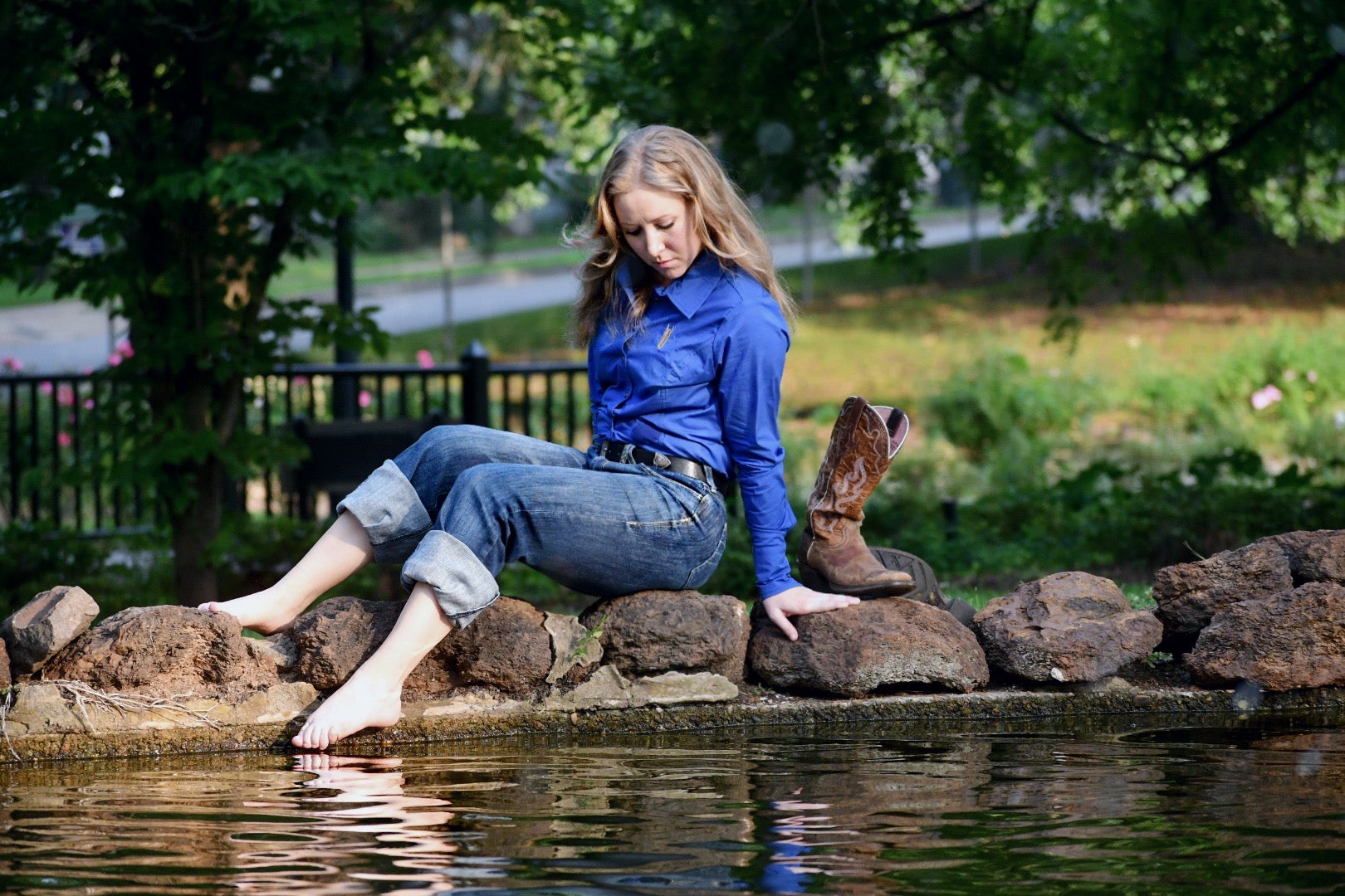 First Place Blue Women's Button Up Shirt