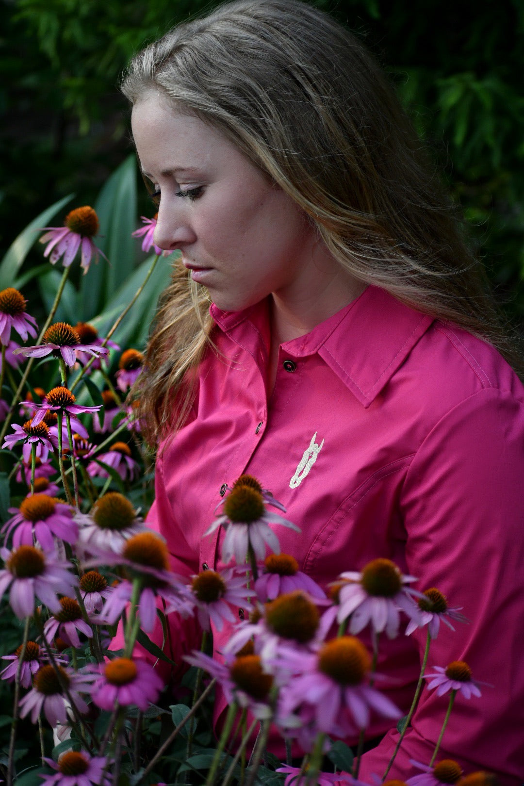 Fuchsia Women's Button Up Shirt