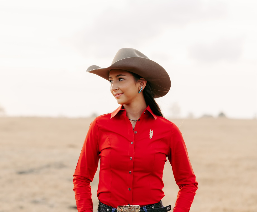 Poppy Red Women's Button Up Shirt