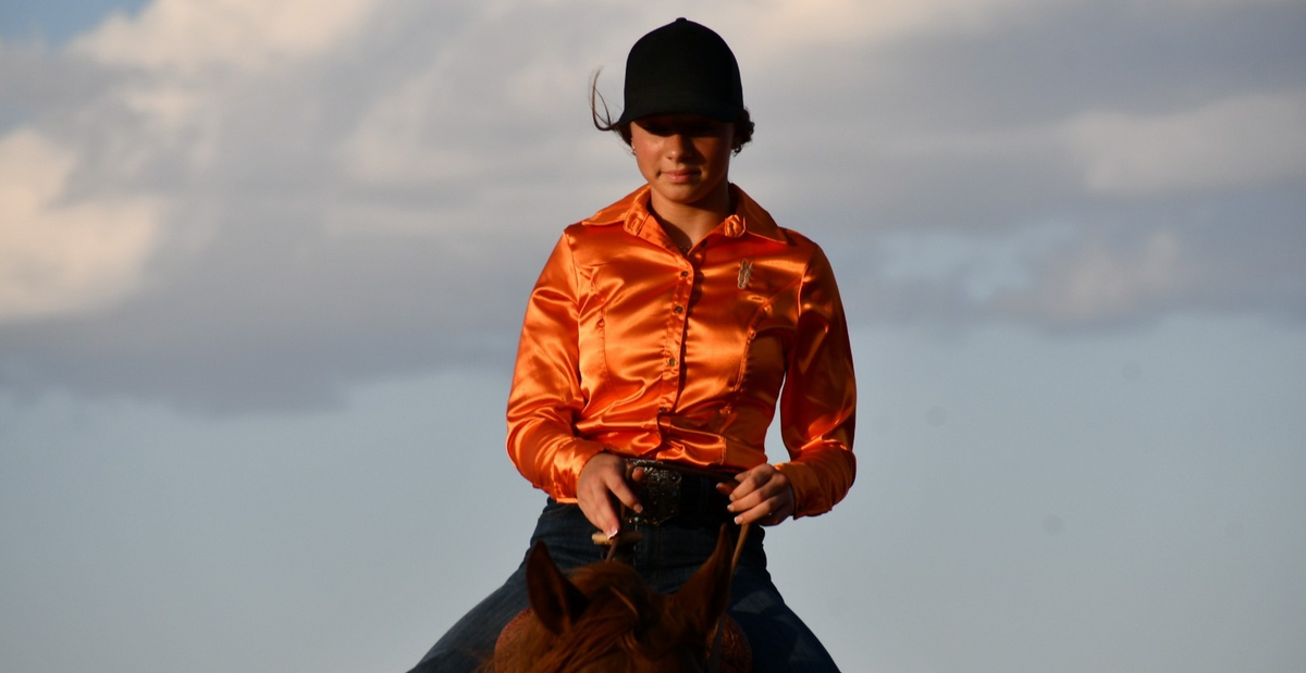 orange satin rodeo shirt