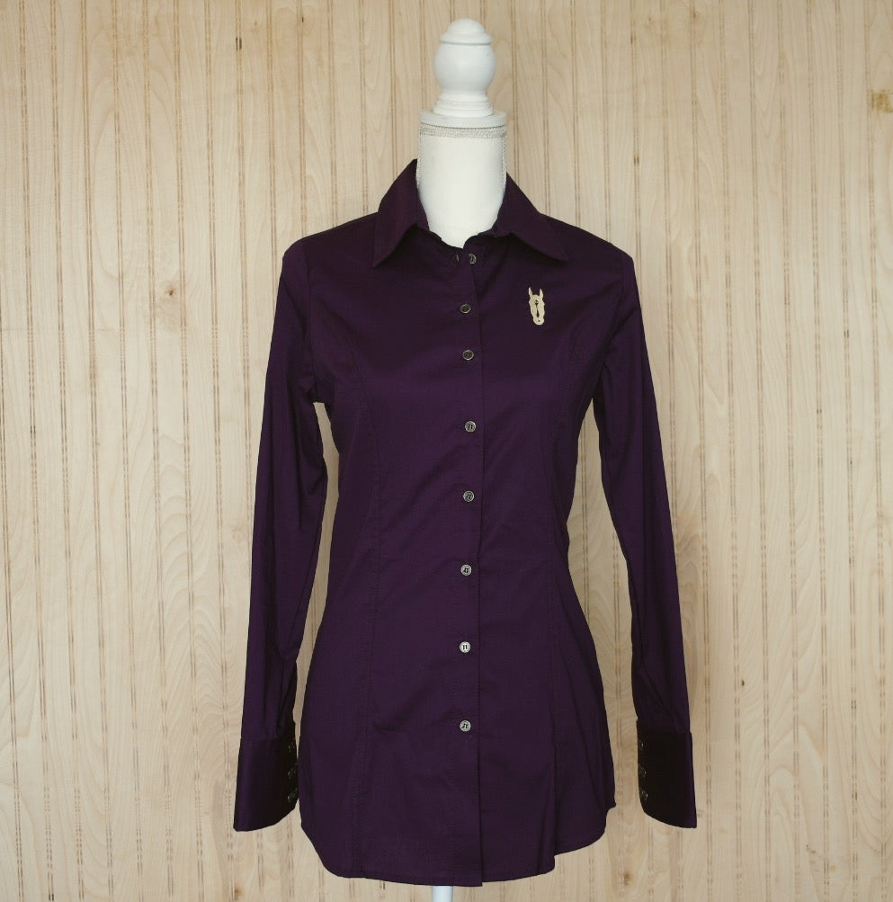 Eggplant Purple Women's Button Up Shirt