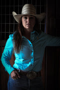 Mint Teal Women's Button Up Shirt