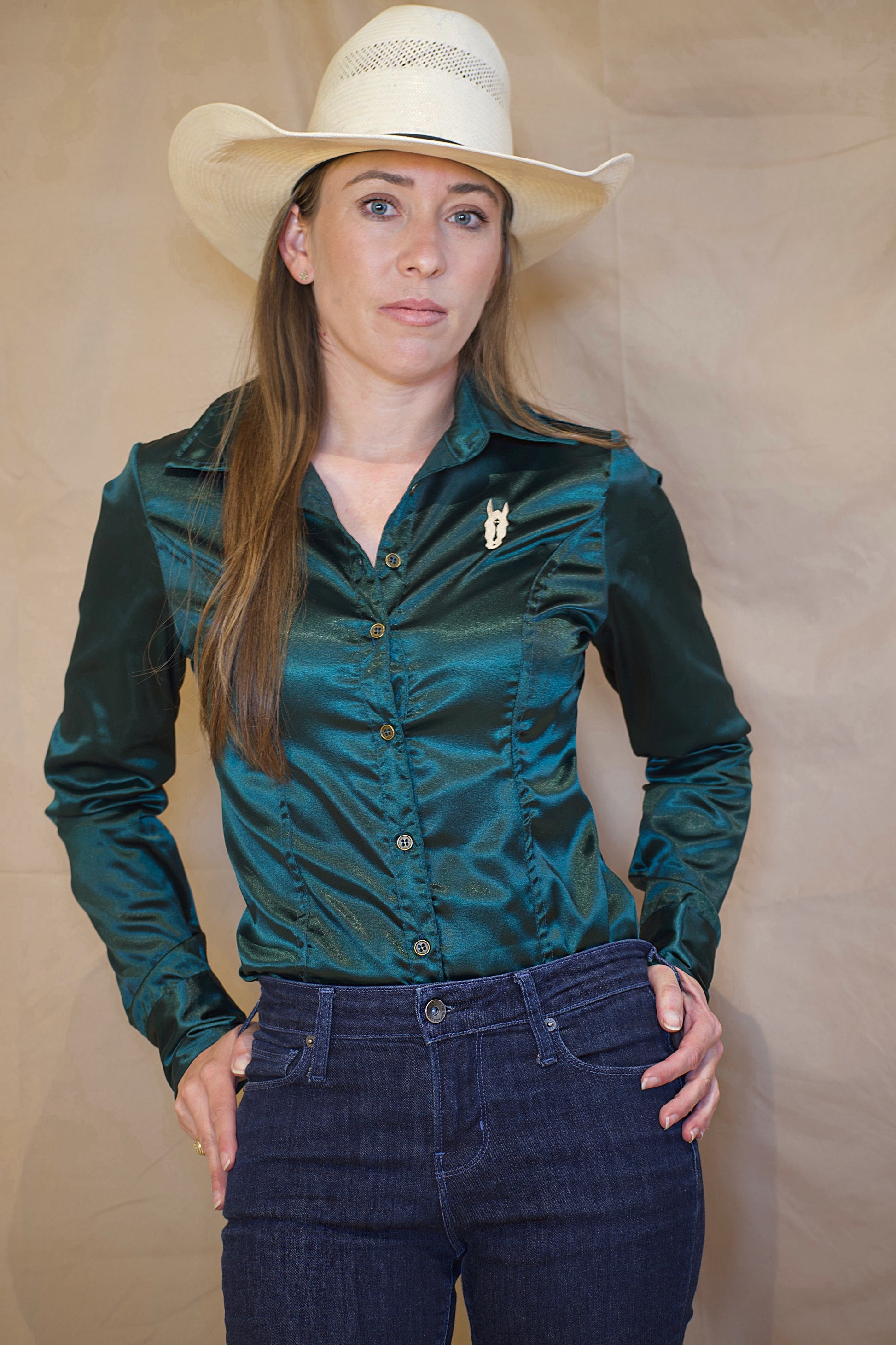 Ivy Satin Button Up