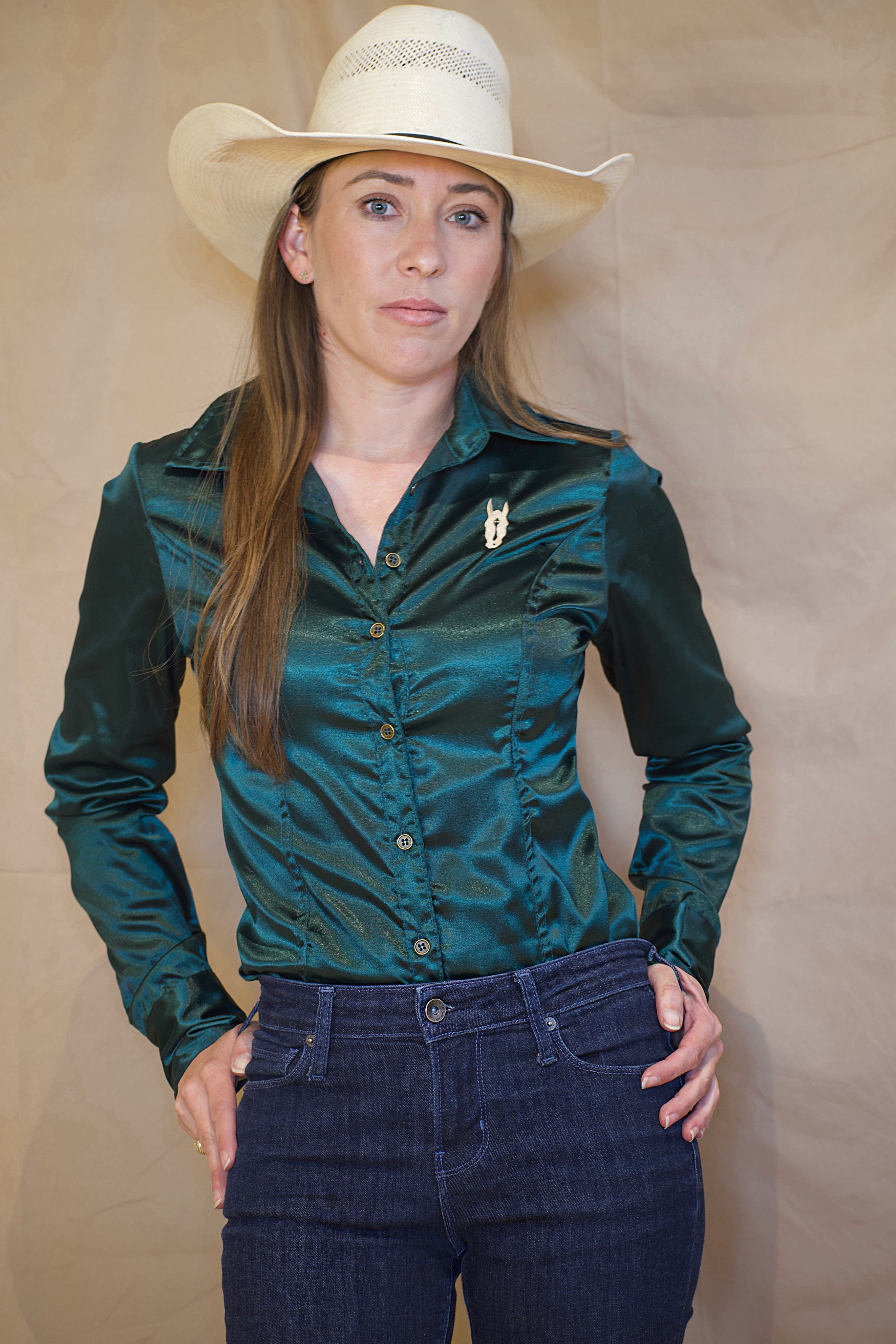 Ivy Satin Button Up