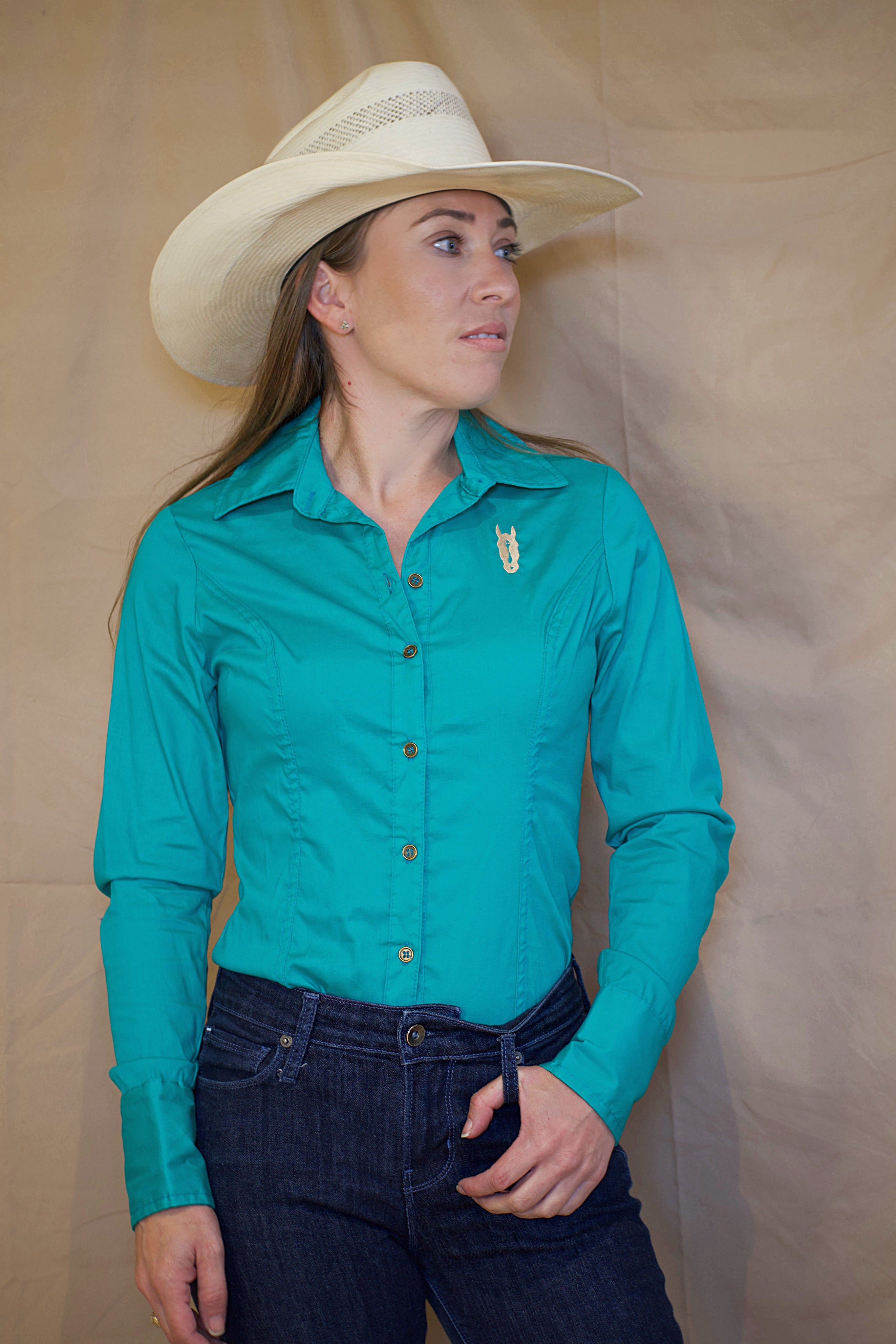 Jade Button Up
