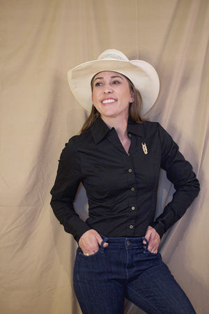 Black Women's Button Up Shirt