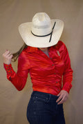 Lipstick Satin Button Up