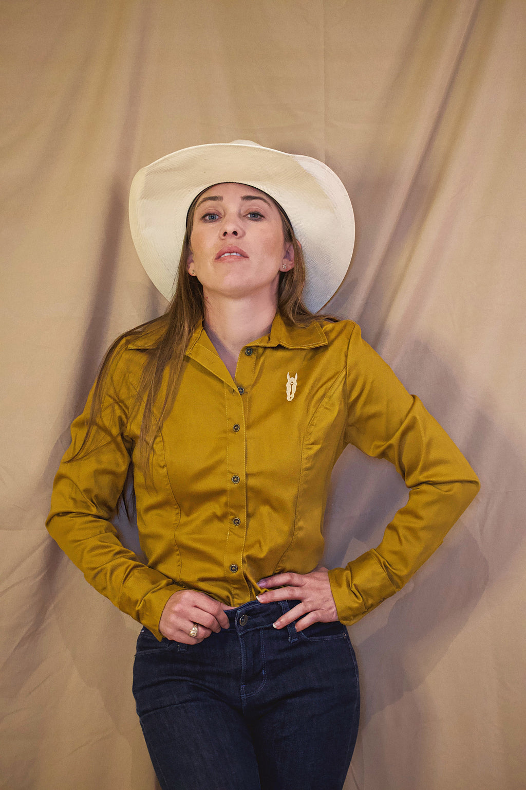 Earth Yellow Women's Button Up Shirt