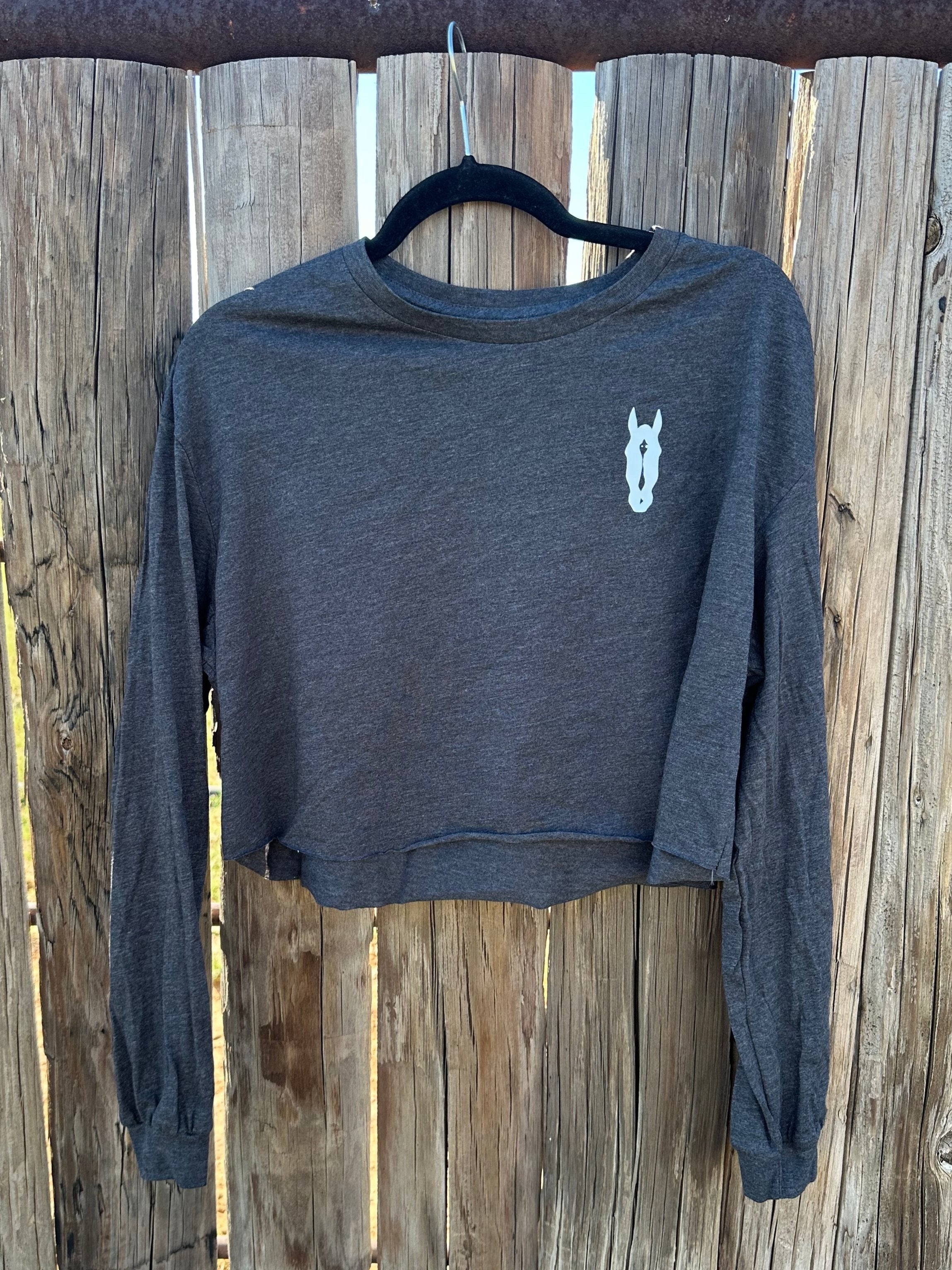 AW Long Sleeve Crop Top - Gray