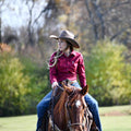 Carmine Red Women's Button Up