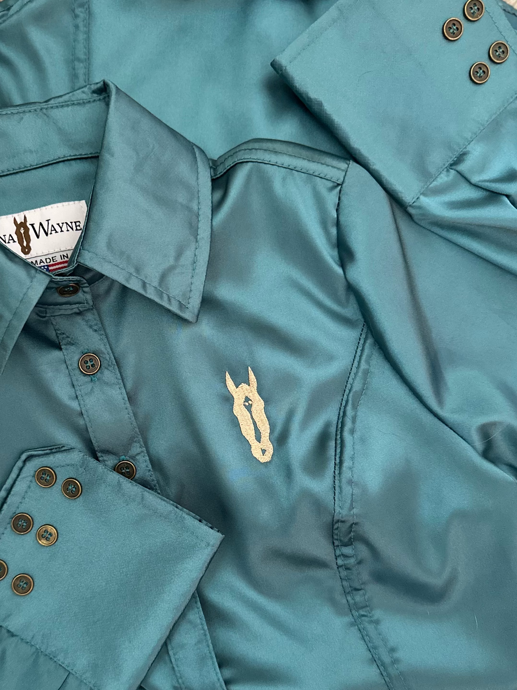 Whole Sale Charmeuse Satin Button-Up Shirt - Coastal