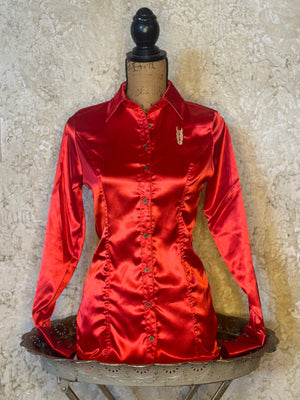 Lipstick Satin Button Up