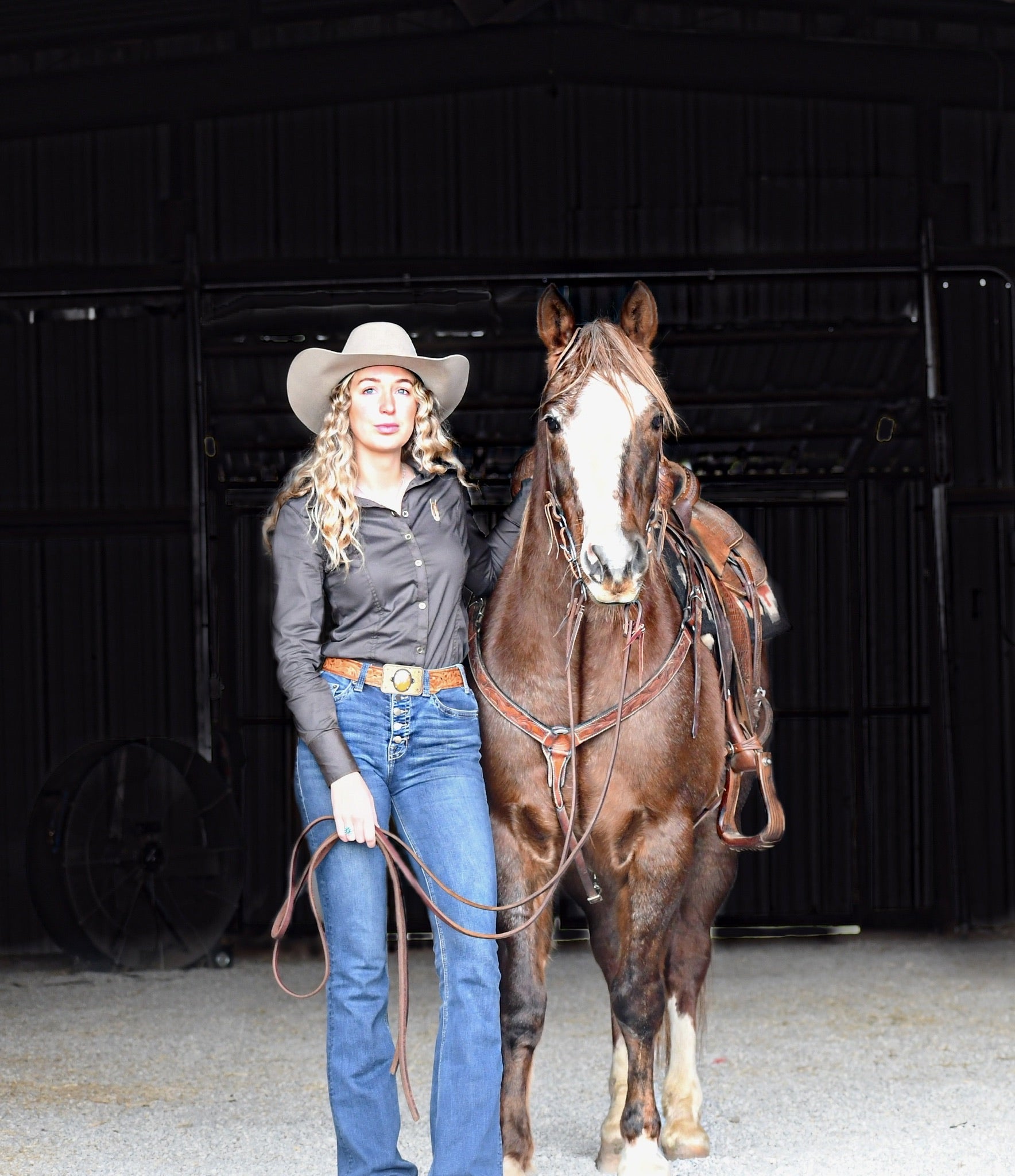 Volcanic Gray Women's Button Up Shirt