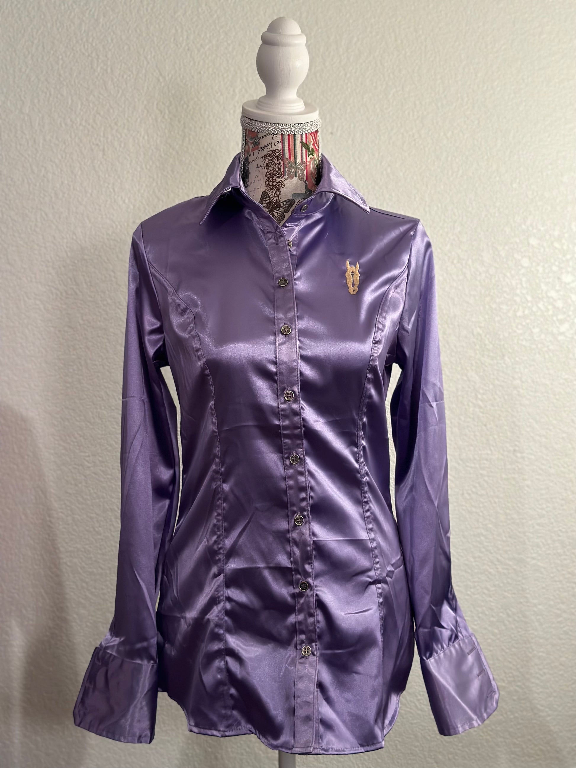Wisteria Satin Button Up