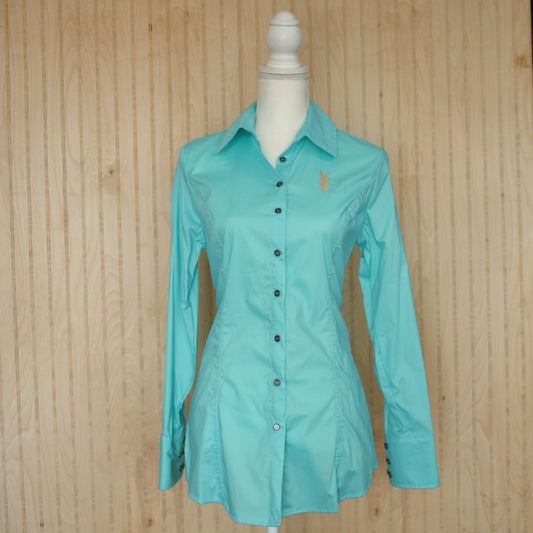 Mint Teal Women's Button Up Shirt